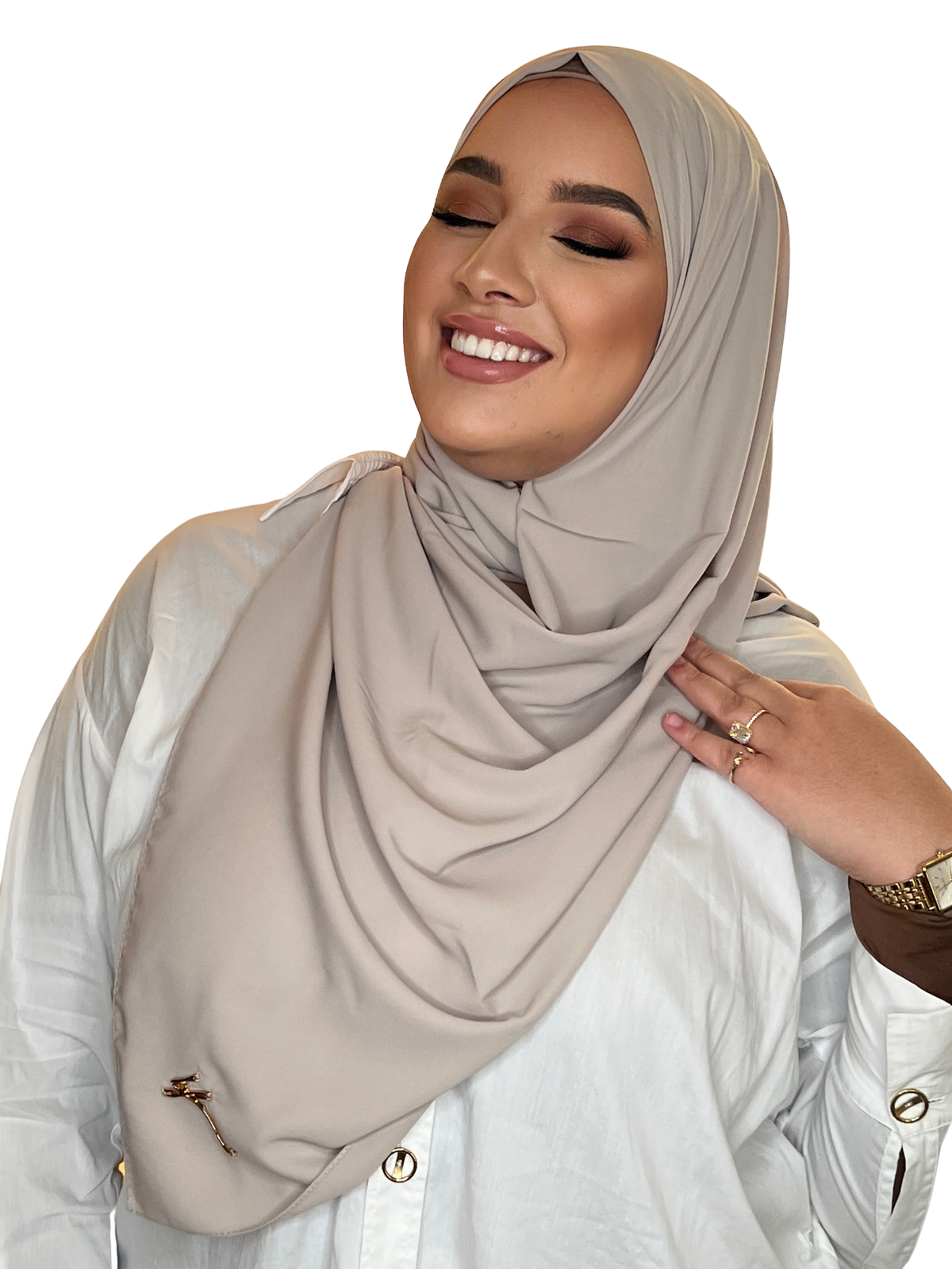 HIJAB EN SOIE DE MEDINE GRIS CHAUFFANT | BELA FAZANI