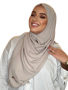 HIJAB EN SOIE DE MEDINE GRIS CHAUFFANT | BELA FAZANI