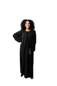 CLASSIC BUTTON ABAYA NOIR | BELA FAZANI