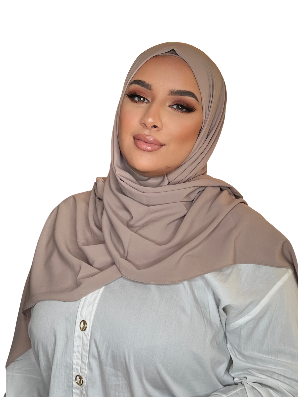 PALE TAUPE CLASSIC LUXURY MEDINA SILK HIJAB | BELA FAZANI