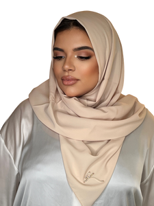 PINKISH TAN CLASSIC LUXURY MEDINA SILK HIJAB | BELA FAZANI