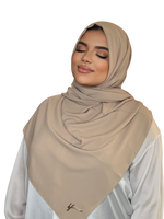 Load image into Gallery viewer, MUSHROOM CLASSIC LUXURY MEDINA SILK HIJAB | BELA FAZANI
