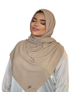 MUSHROOM CLASSIC LUXURY MEDINA SILK HIJAB | BELA FAZANI