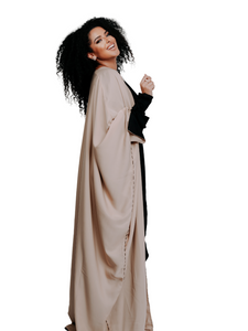 DUAL KIMONO BEIGE reversable BLACK | BELA FAZANI