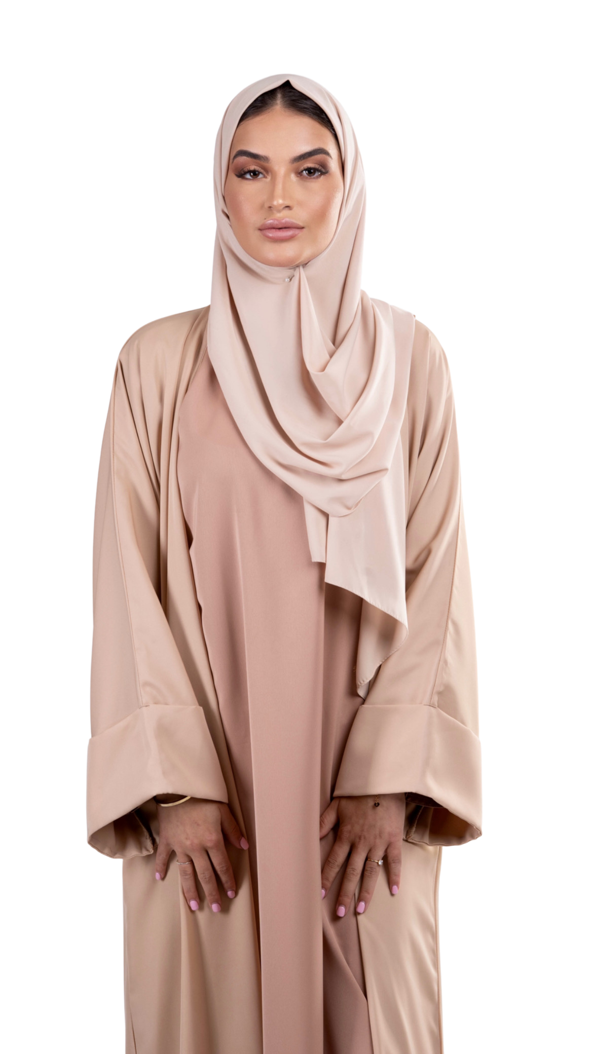 QAMAR NUDE KIMONO WITH UNDERDRESS | BELA FAZANI