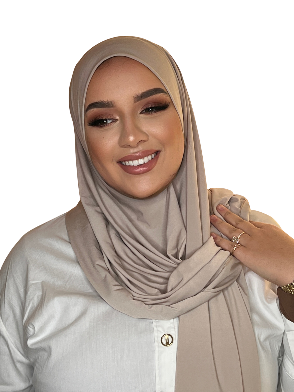 BEIGE LATTÉ LUXURY LYCRA HIJAB | BELA FAZANI