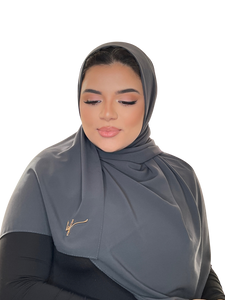 GREY CLASSIC LUXURY MEDINA SILK HIJAB | BELA FAZANI