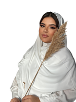 Load image into Gallery viewer, OFF WHITE CLASSIC LUXURY MEDINA SILK HIJAB | BELA FAZANI
