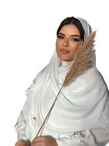 OFF WHITE CLASSIC LUXURY MEDINA SILK HIJAB | BELA FAZANI