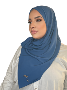 HIJAB EN SOIE DE MEDINE CLASSIQUE BLEU OCÉAN | BELA FAZANI