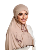 Charger l&#39;image dans la galerie, HIJAB EN JERSEY BF MARRON BEIGE | BELA FAZANI
