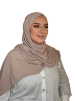 Load image into Gallery viewer, PALE TAUPE CLASSIC LUXURY MEDINA SILK HIJAB | BELA FAZANI
