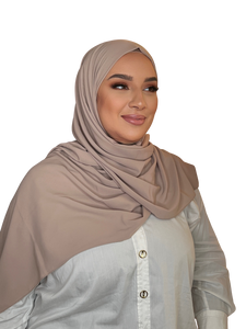 PALE TAUPE CLASSIC LUXURY MEDINA SILK HIJAB | BELA FAZANI