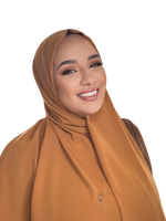 Cargar imagen en el visor de la galería, CINNAMON CLASSIC LUXURY MEDINA SILK HIJAB | BELA FAZANI
