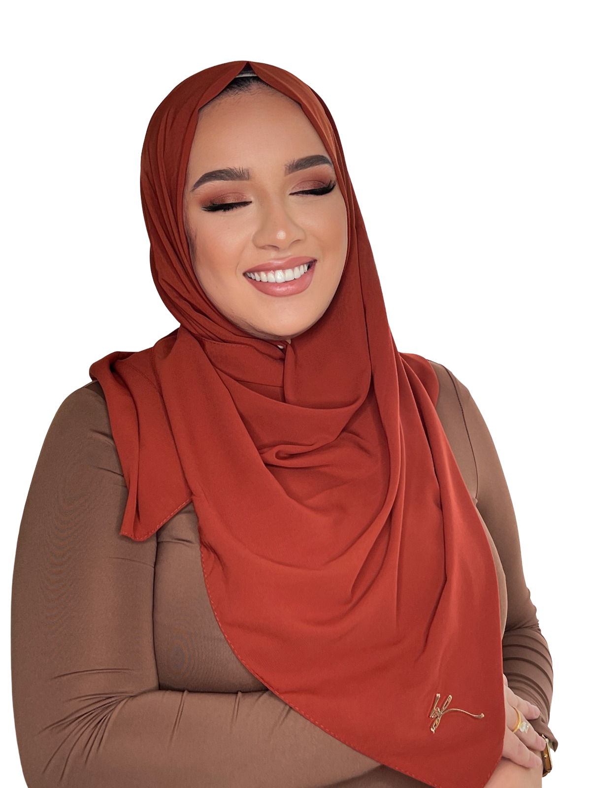 BRICK CLASSIC LUXURY MEDINA SILK HIJAB | BELA FAZANI