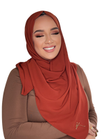 Load image into Gallery viewer, BRICK CLASSIC LUXURY MEDINA SILK HIJAB | BELA FAZANI
