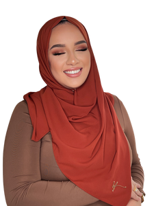 BRICK CLASSIC LUXURY MEDINA SILK HIJAB | BELA FAZANI