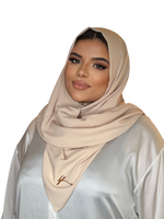 Charger l&#39;image dans la galerie, HIJAB EN SOIE DE MEDINE CLASSIQUE ROSE TAN | BELA FAZANI
