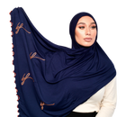 Load image into Gallery viewer, BLUE ORANGE BF JERSEY HIJAB | BELA FAZANI
