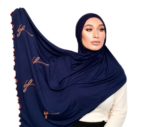 HIJAB JERSEY BF BLEU ORANGE | BELA FAZANI