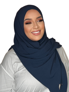 DARK BLUE LUXURY CAZZ HIJAB | BELA FAZANI