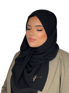 BLACK CLASSIC LUXURY MEDINA SILK HIJAB | BELA FAZANI