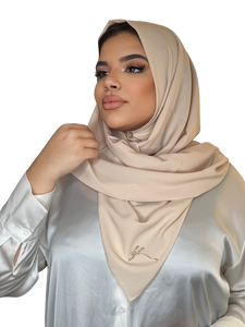 PINKISH TAN CLASSIC LUXURY MEDINA SILK HIJAB | BELA FAZANI