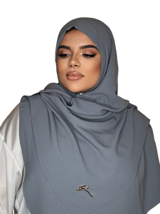 GREY LUXURY CAZZ HIJAB | BELA FAZANI