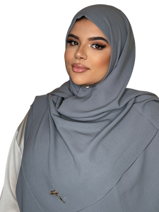 GREY LUXURY CAZZ HIJAB | BELA FAZANI