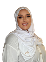 Cargar imagen en el visor de la galería, WHITE CLASSIC LUXURY MEDINA SILK HIJAB | BELA FAZANI
