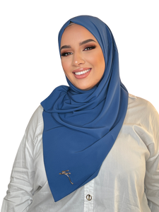 HIJAB EN SOIE DE MEDINE CLASSIQUE BLEU OCÉAN | BELA FAZANI