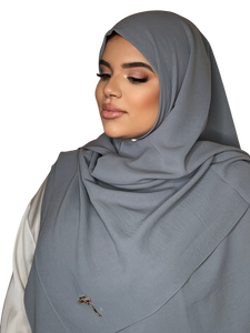 GREY LUXURY CAZZ HIJAB | BELA FAZANI