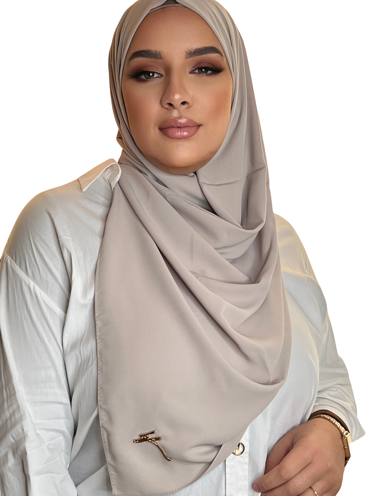 HEATED GREY CLASSIC LUXURY MEDINA SILK HIJAB | BELA FAZANI