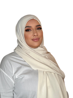 Load image into Gallery viewer, WHITE LATTÉ LUXURY CAZZ HIJAB | BELA FAZANI
