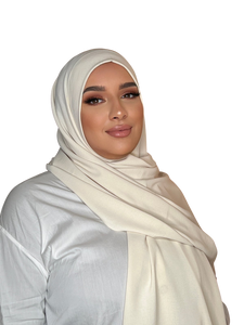 WHITE LATTÉ LUXURY CAZZ HIJAB | BELA FAZANI