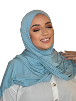 Load image into Gallery viewer, SKY BLUE LUXURY LYCRA HIJAB | BELA FAZANI
