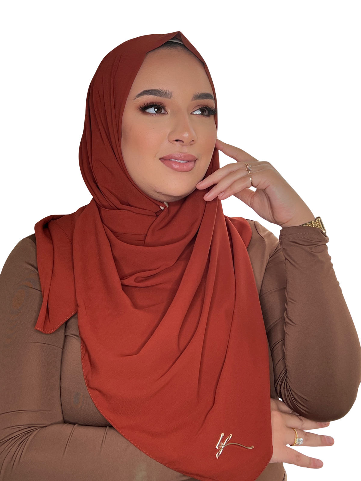 BRICK CLASSIC LUXURY MEDINA SILK HIJAB | BELA FAZANI