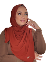 Load image into Gallery viewer, BRICK CLASSIC LUXURY MEDINA SILK HIJAB | BELA FAZANI
