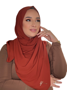 BRICK CLASSIC LUXURY MEDINA SILK HIJAB | BELA FAZANI