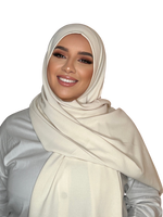 Load image into Gallery viewer, WHITE LATTÉ LUXURY CAZZ HIJAB | BELA FAZANI
