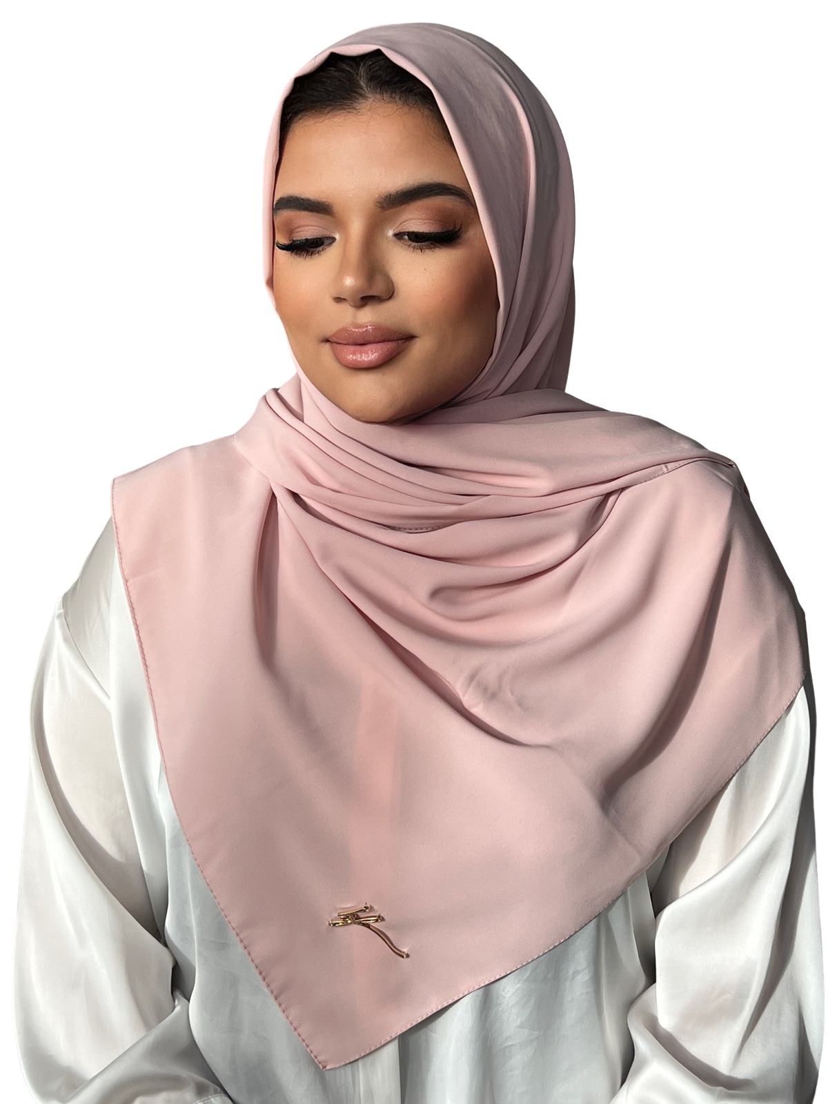 HIJAB EN SOIE DE MEDINE CLASSIQUE ROSE PÂLE | BELA FAZANI