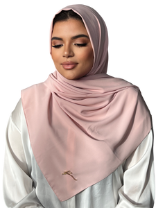 HIJAB EN SOIE DE MEDINE CLASSIQUE ROSE PÂLE | BELA FAZANI