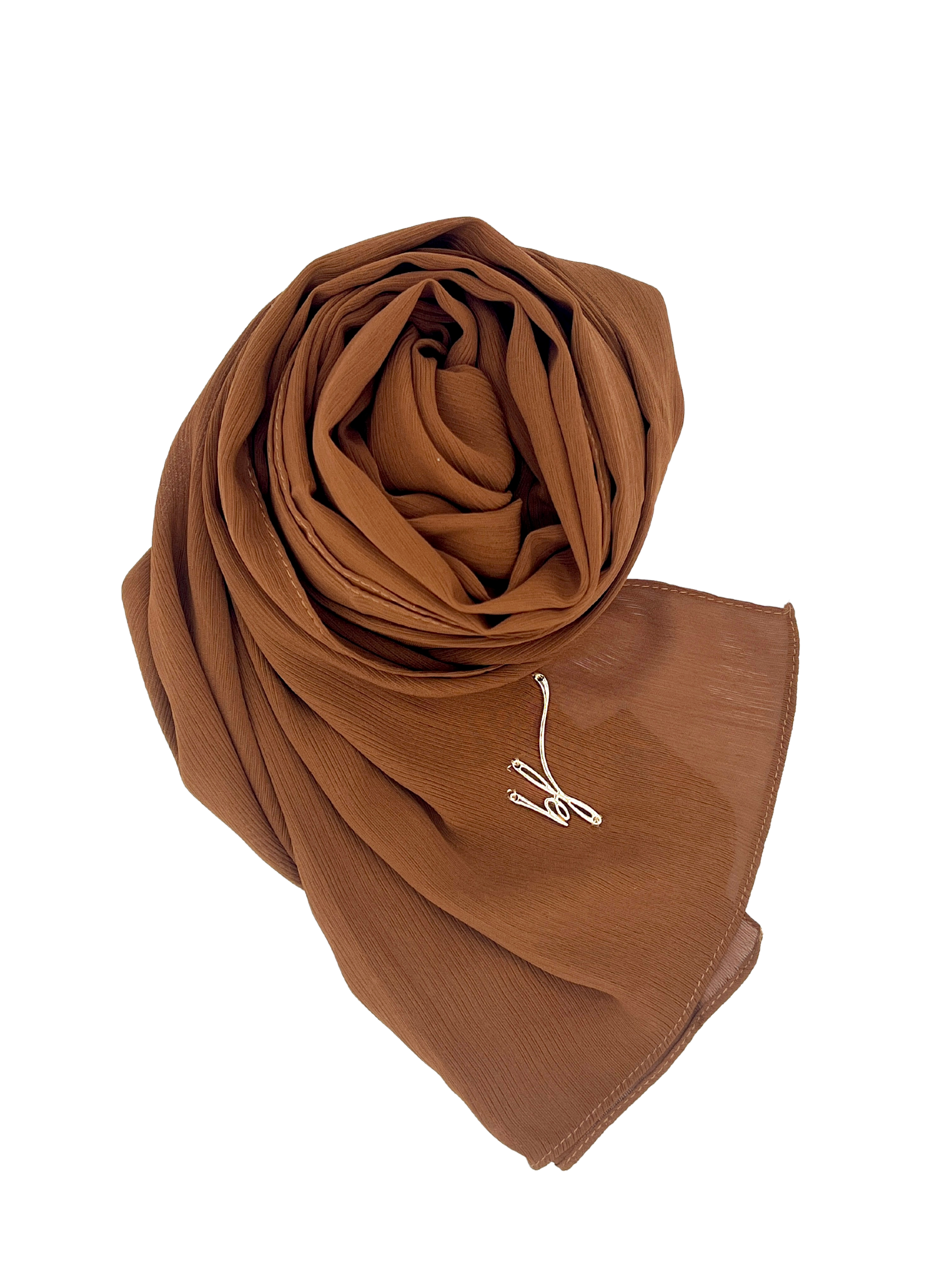 CHOCO LUXURY CHIFFON CRINKLE HIJAB | BELA FAZANI