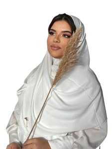 OFF WHITE CLASSIC LUXURY MEDINA SILK HIJAB | BELA FAZANI