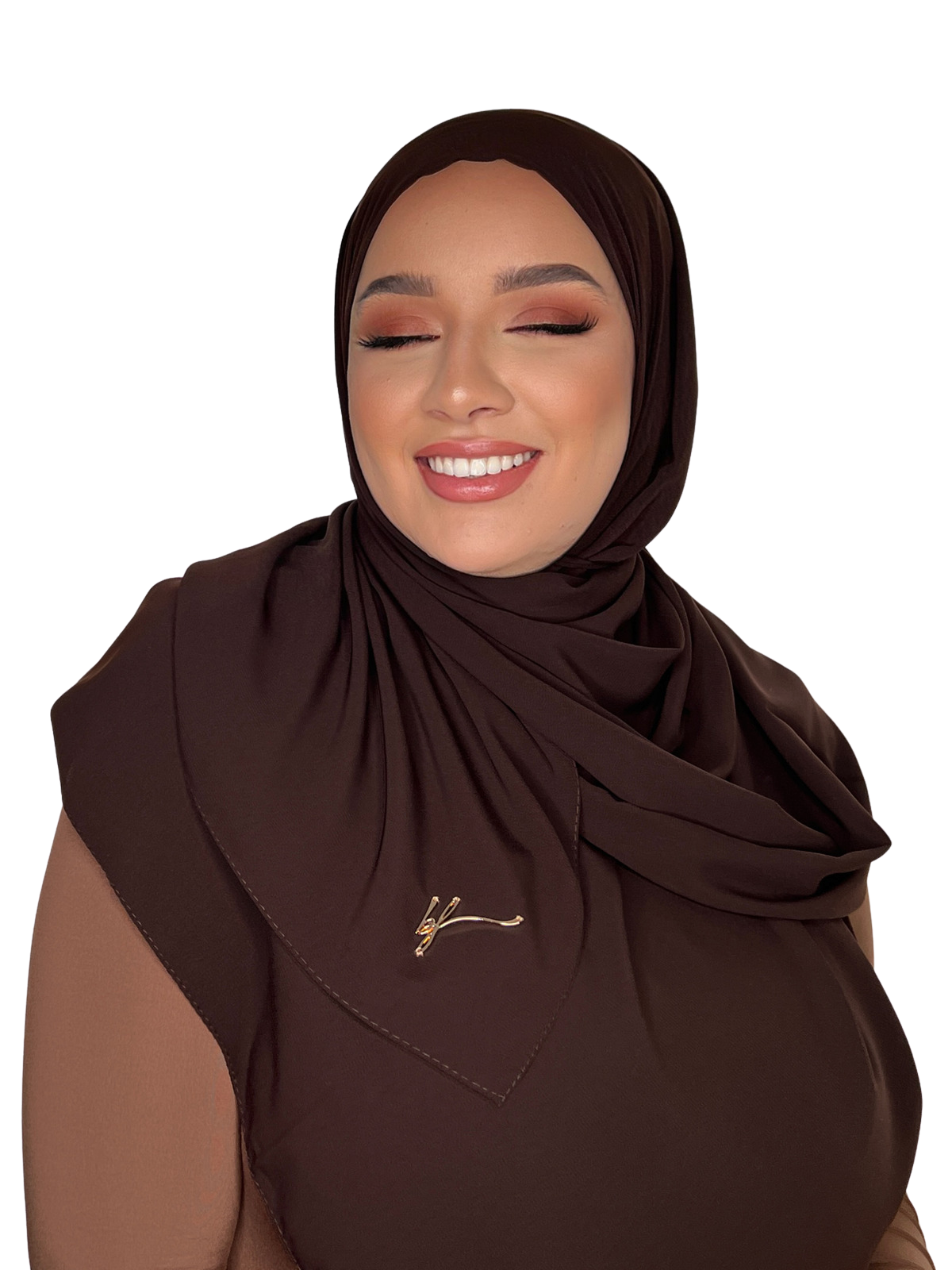 DARK BROWN CLASSIC LUXURY MEDINA SILK HIJAB | BELA FAZANI