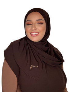 DARK BROWN CLASSIC LUXURY MEDINA SILK HIJAB | BELA FAZANI