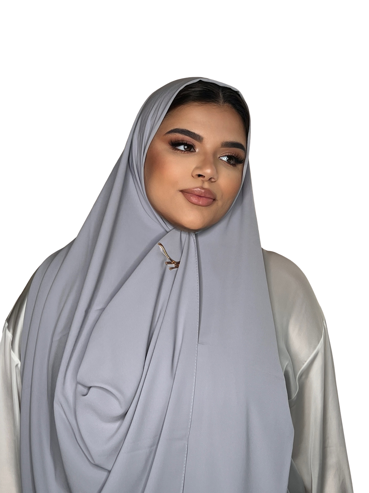 LIGHT GREY CLASSIC LUXURY MEDINA SILK HIJAB | BELA FAZANI