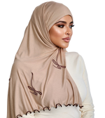 Charger l&#39;image dans la galerie, HIJAB EN JERSEY BF MARRON BEIGE | BELA FAZANI
