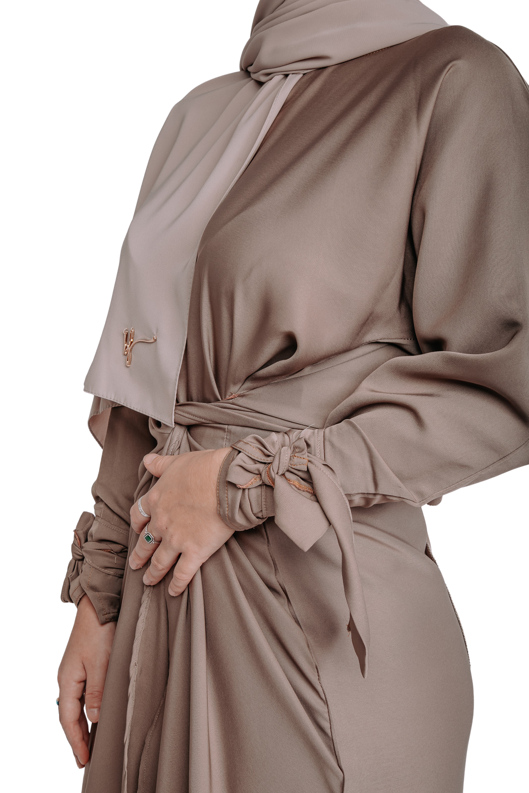 SIGNATURE TAUPE WRAPSKIRT ABAYA | BELA FAZANI