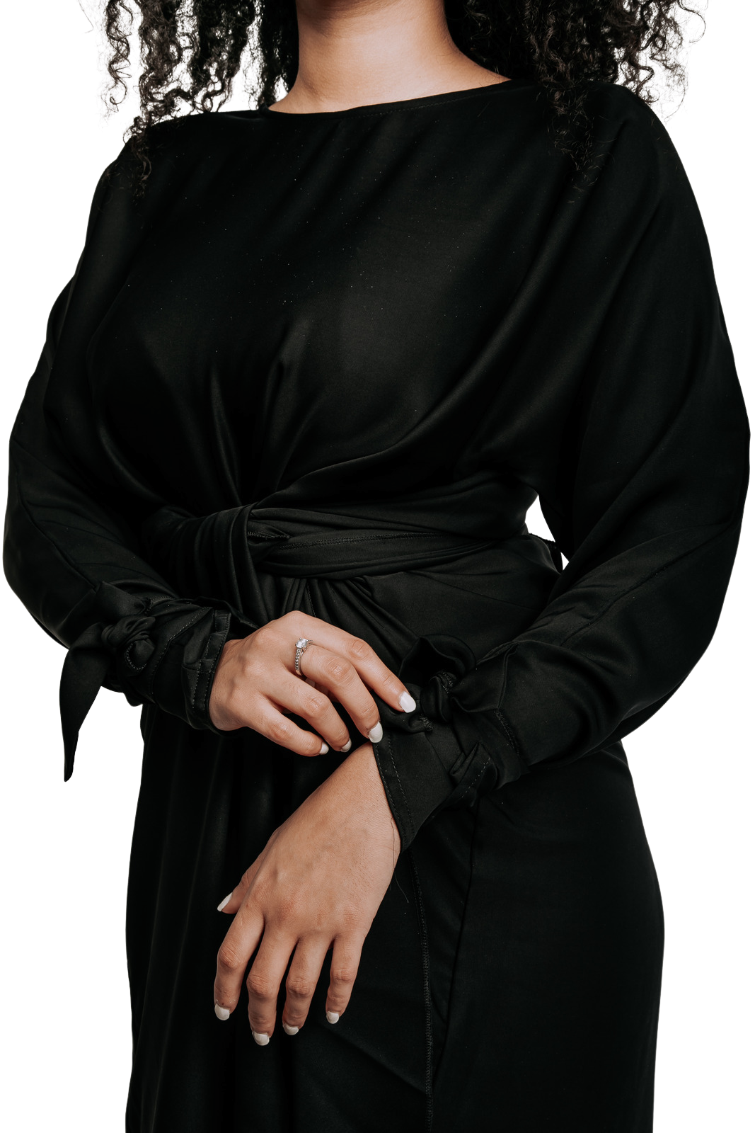 SIGNATURE BLACK WRAPSKIRT ABAYA | BELA FAZANI